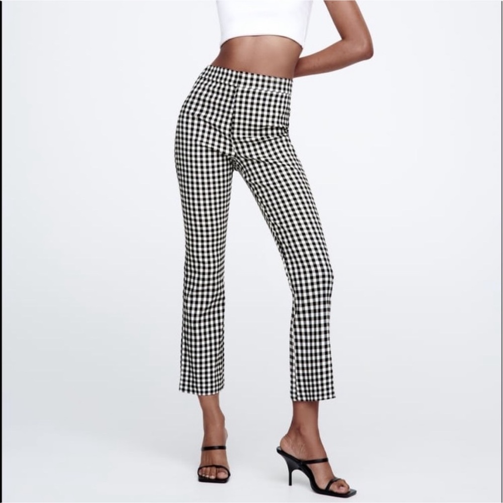 Zara gingham mini flare pants